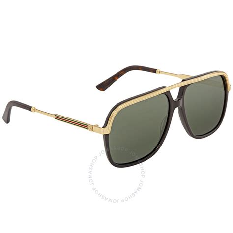 Gucci Green Navigator Unisex Sunglasses GG0200S .